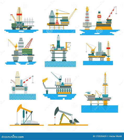 Offshore Oil Rigs Cartoon Vector CartoonDealer 138116901