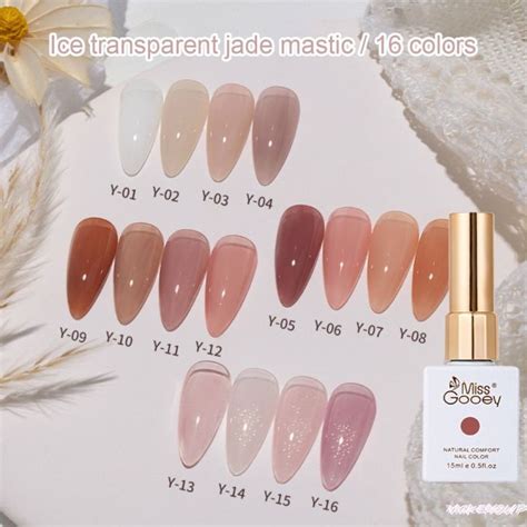 Miss Gooey Nail Polish Ice Transparent Jade Grease Glue Jelly Ice Nude Color Suit Semi Permanent