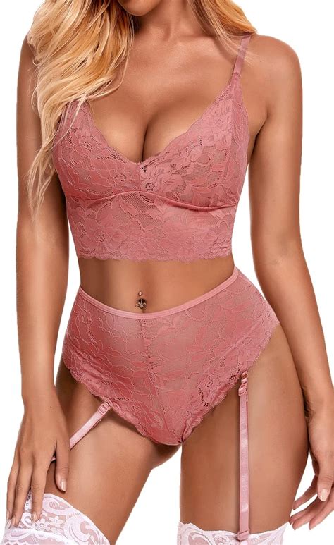 Buy Donnalla Women Sexy Lingerie Set Lace Bra And Panty Sets Piece High Waisted Teddy