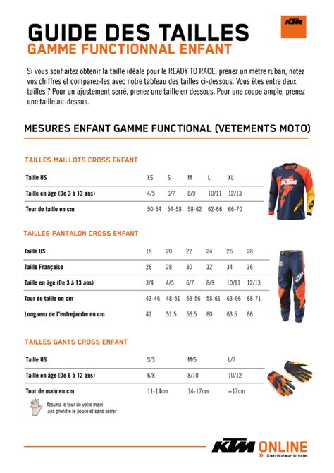 Guide Des Tailles Ktm