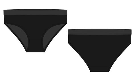 Culotte Femme Lingerie Fille Slip Culotte Femme Noire Isolée Sur Fond Blanc Illustration