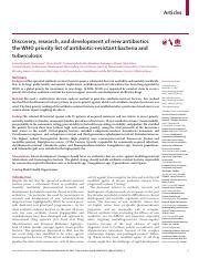 Discovery Research And Development Of New Antibiotics Pdf