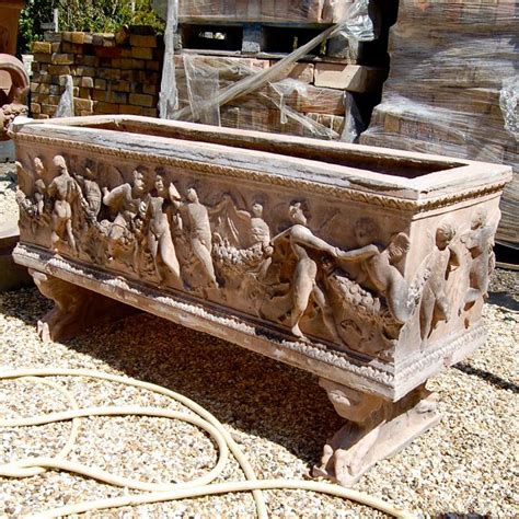 Terracotta Colour Cherub Planter Trough V V Reclamation