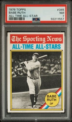 1976 TOPPS ALL TIME ALL STAR 345 BABE RUTH PSA 7 EBay