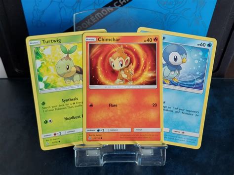 Pokemon Tcg Sun And Moon Ultra Prism Generation 4 Starters Turtwig Chimchar Piplup Hobbies