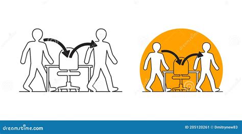 Employee Turnover Replacing A Worker Stock Vector Illustration Of