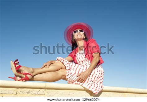 Portrait Attractive Sexy Mature Woman Dressed 库存照片立即编辑129663074