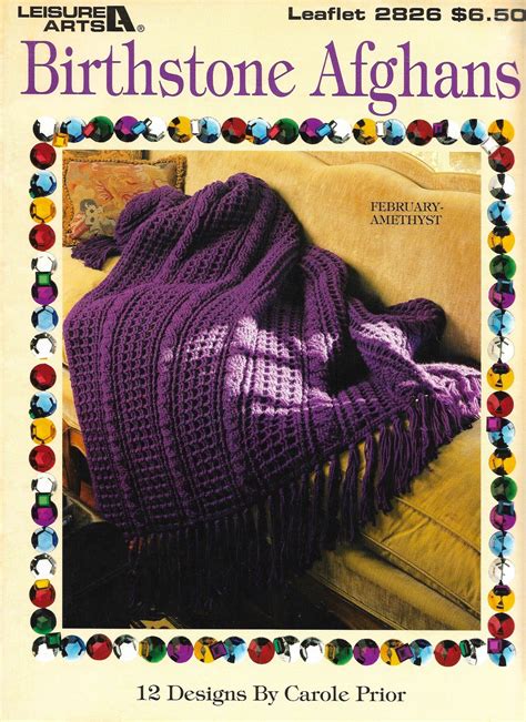 Vintage Crochet Afghan Pattern Book Pdf Download Birthstone Etsy Canada Vintage Crochet