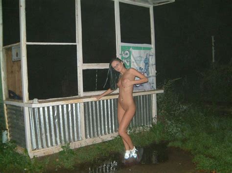 Brunette Russian Teen With Dreadlocks Shows Her Goods At Night Road Russian Sexy Girls