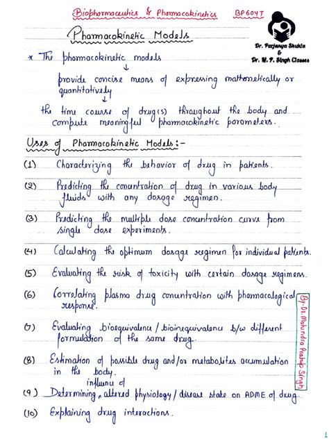 pharmacokinetic models compartment model  pharmacology