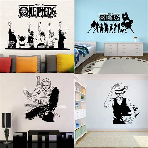 Japanese Anime One Piece Luffy Wall Sticker Nami Robin Zoro Sanji