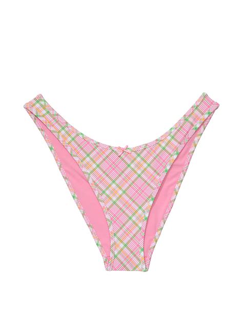 Buy Golden Hour Cheeky Bikini Bottom Strawberry Plaid Order Bikini Bottom Online PINK US