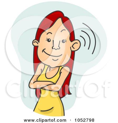 Royalty-Free Vector Clip Art Illustration of a Woman Eavesdropping On ...