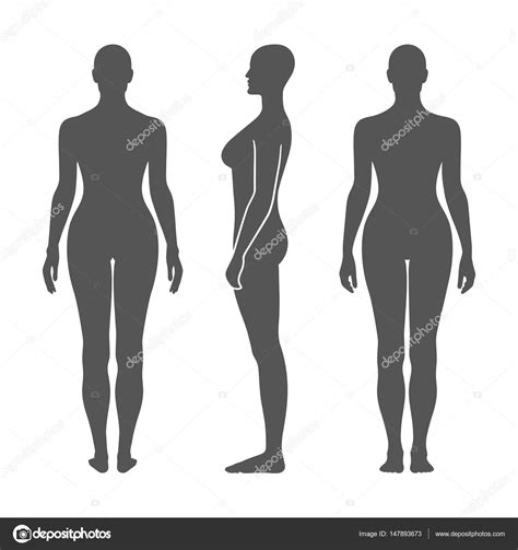 Naked Standing Woman Silhouette Stock Vector Image By Arlatis 147893673