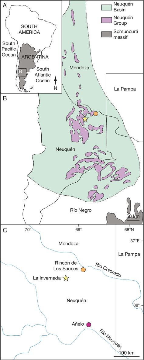 Location Map A South America In Gray Argentina B Detail Of A