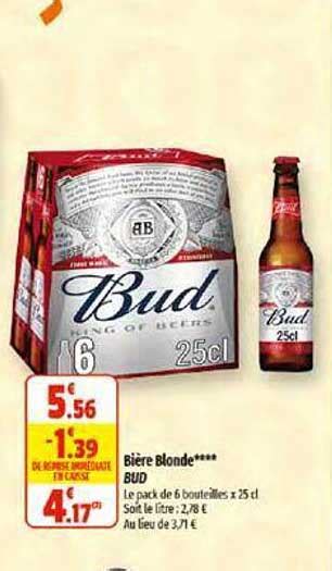 Promo Bi Re Blonde Bud Chez Coccinelle Supermarch Icatalogue Fr