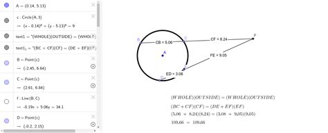 Secant Segments From An External Point Theorem Geogebra