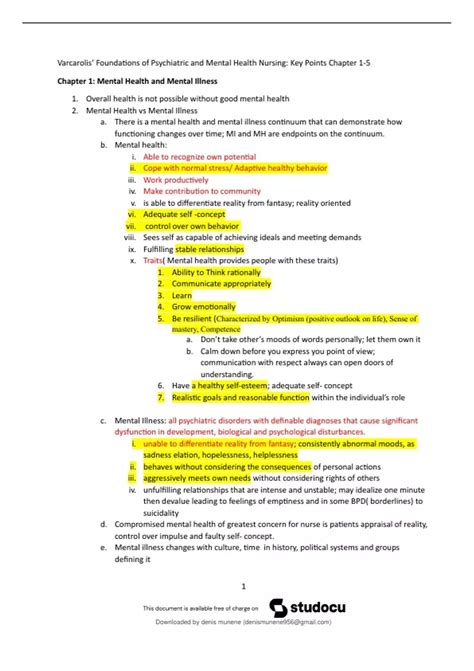 Varcarolis’ Foundations of Psychiatric and Mental Health Nursing: Key
