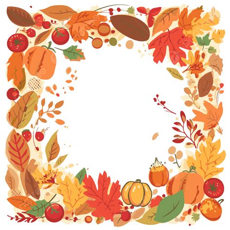 Autumn Border Vector, Sticker Clipart Autumn Leaves Border ...
