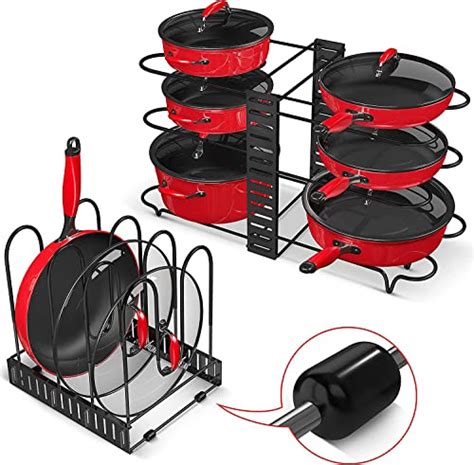 Storlux Expandable Pot And Pan Organizer Rack Adjustable Non Slip