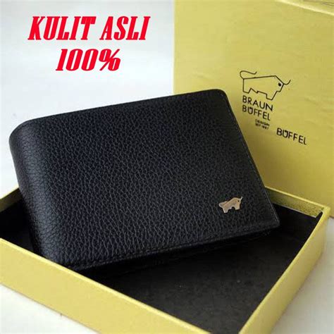 Jual KADO Ultah Cowok Dompet Kulit Asli BRAUN BUFFEL Pria Lipat Pendek