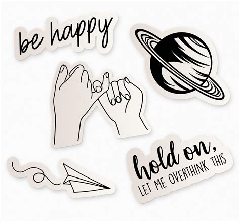 buy cool black  white sticker pack  white stickers  water