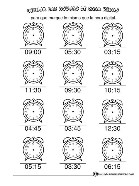 Aprender Las Horas Del Reloj Páginas 1 20 Pdf