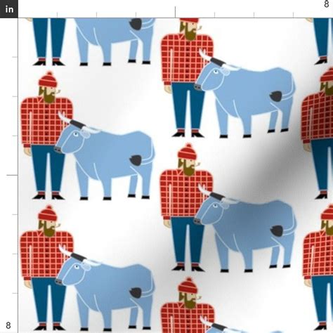 Paul Bunyan Fabric Paul Bunyan Babe By Cindylindgren Paul Etsy