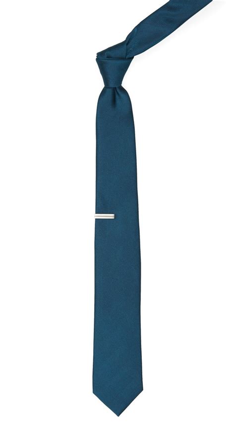 Men S Tie Bar Charlotte Solid Tie Skinny In Teal Green Silk Artofit