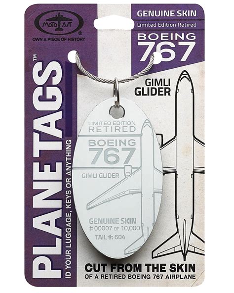 Boeing 767 Gimli Glider Tail 604 Planetags™ Motoart Planetags
