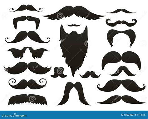 Moustache Mustache Icon Isolated Setfunny Fake Moustaches For Mouth