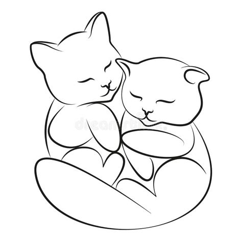 Line Drawing Two Cats Stock Illustrations – 266 Line Drawing Two Cats Stock Illustrations ...