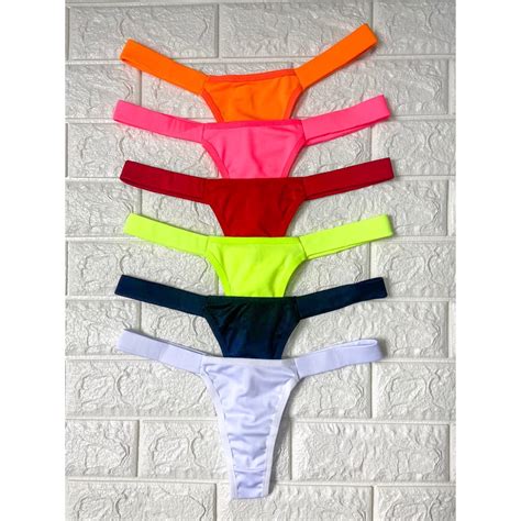 Kit Tangas Fio Duplo Sensual Neon Calcinha Fio Dental Sexy Empina Bumbum Lingerie Neon Barata