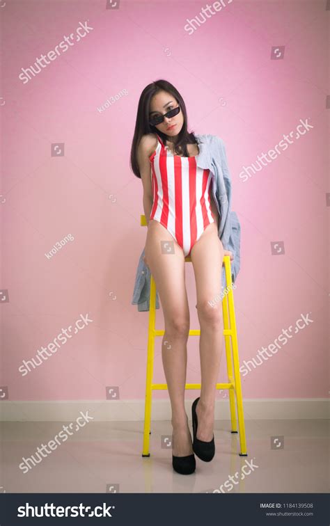 Sexy Asian Woman Red Bikini One Stock Photo Shutterstock