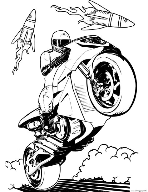Hot Wheels Motorcycle Coloring Page Printable