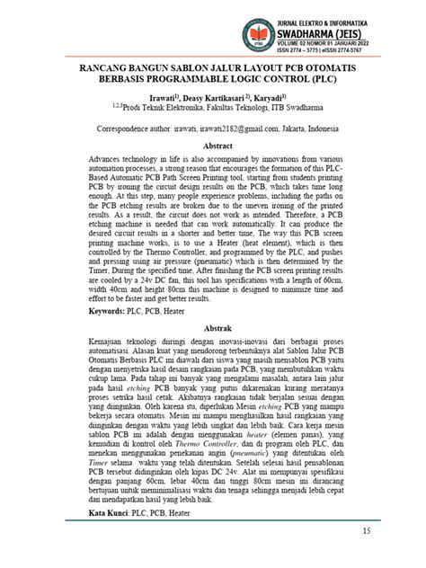 Rancang Bangun Sablon Jalur Layout PCB Otomatis | PDF