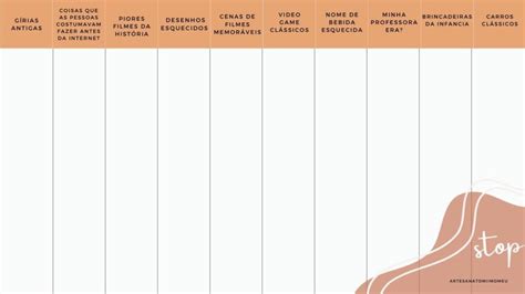 Categorias De Stop Engraçadas