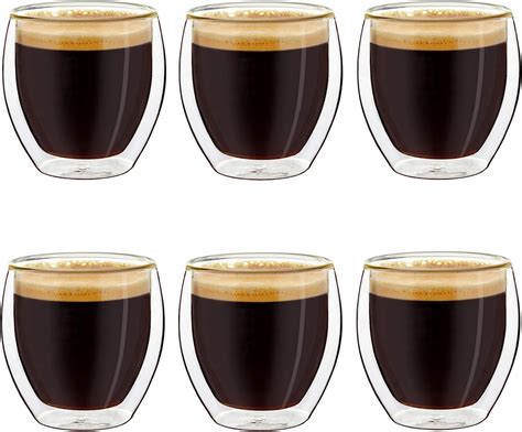 Creano Lot de 6 Verres à Expresso à Double Paroi Tasse à Cafe Verres