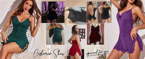 Avidlove Women S Sexy Sleepwear Lingerie Side Slit Baby Doll Nightie Nightgown Wine Red Small At