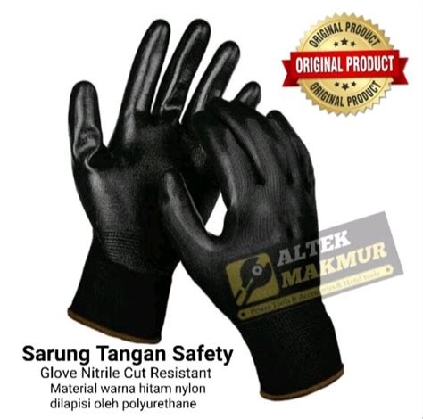 sarung tangan safety glove nitrile cut resistant lazada indonesia