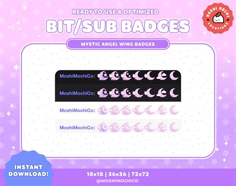 Twitch Sub Badges Bit Badges Pink Mystic Pastel Sparkle Etsy