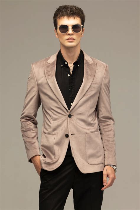 Buy Mens Velvet Verve Dusty Mauve Blazer Online Snitch