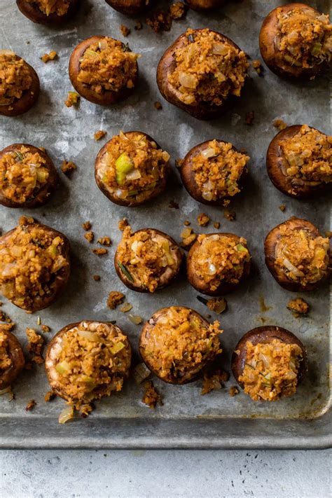 Vegan Stuffed Mushrooms - The Almond Eater