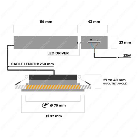 6x Dimmable LED Downlights Rome Stainless Steel Tiltable 2700K