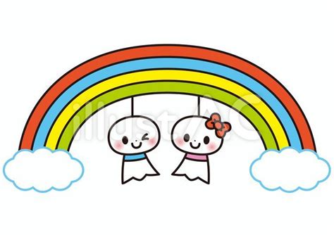 虹とてるてる坊主イラスト - No: 22731470｜無料イラスト・フリー素材なら「イラストAC」