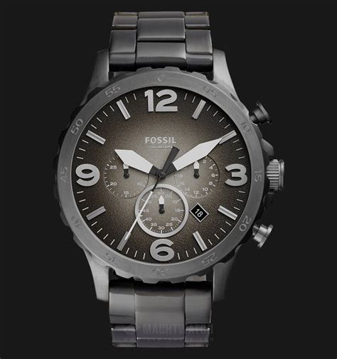 Fossil Nate Jr Chronograph Smoke Dial Gunmetal Stainless Steel