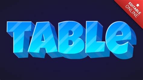 table blue space  text effect generator