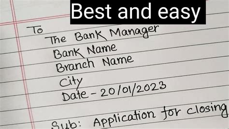 Application For Closing Bank Account How To Write An Application For