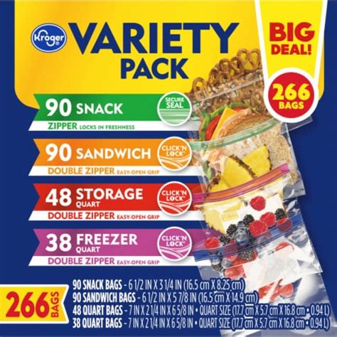 Kroger® Food Storage Bags Variety Pack 266 Ct Fry’s Food Stores