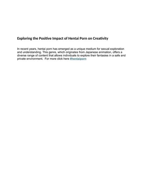 Exploring The Positive Impact Of Hentai Porn On Creativity Docx